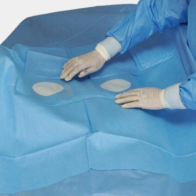 Sterile Surgical Angiography Drape with 4 Holes