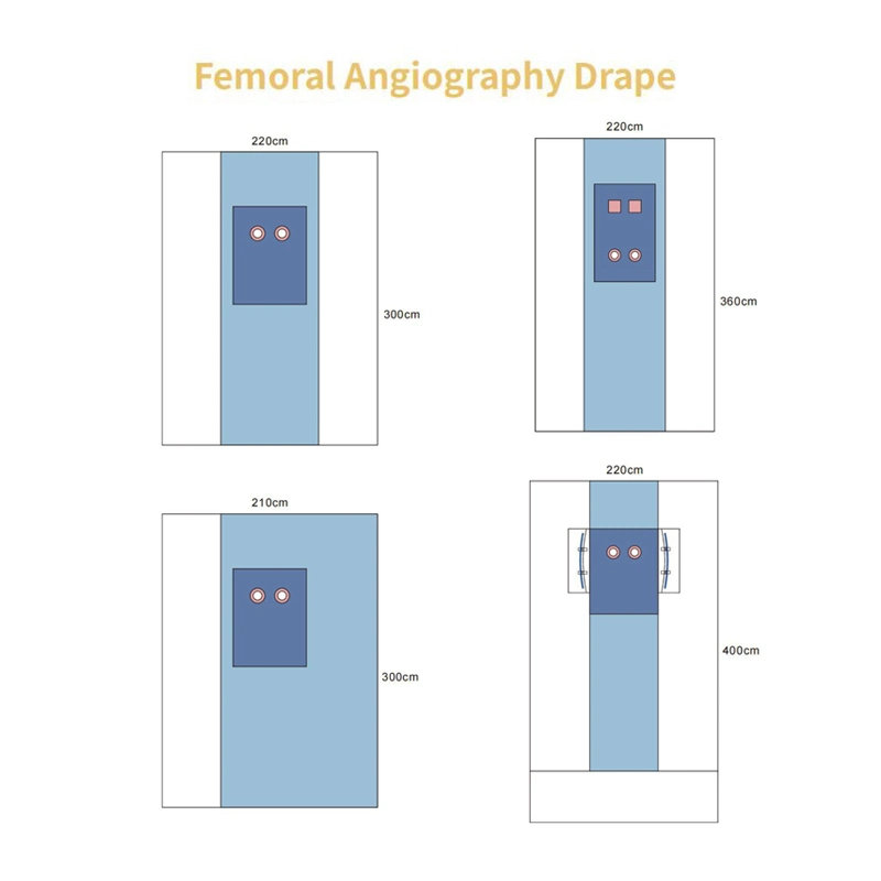 Disposable Sterile Surgical Pack Angiography Drape with Transparent Panel