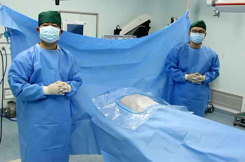 Disposable Sterile Surgical Pack Angiography Drape with Transparent Panel
